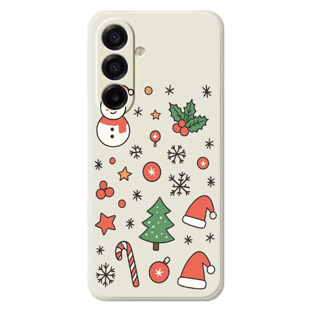 For Samsung Galaxy A17 5G Case Snowman and Santa Hat Pattern Printing Straight Edge TPU Phone Back Cover