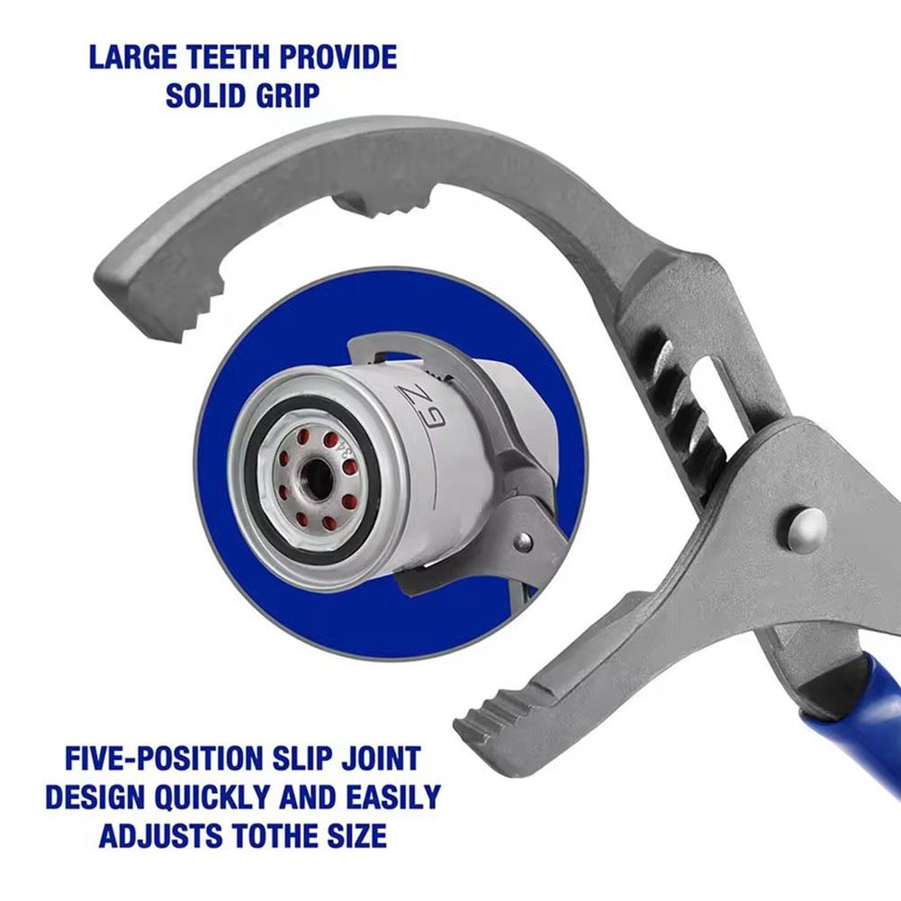 Adjustable oil filter clamp wrench 9/12 inch steel maintenance filter car manual disassembly maintenance oil tool U1G5