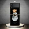 Модный брендовый чехол Bear для Samsung Galaxy Z Flip 4 3 5G, черный твердый чехол ZFlip 4 3, роскошный противоударный бампер