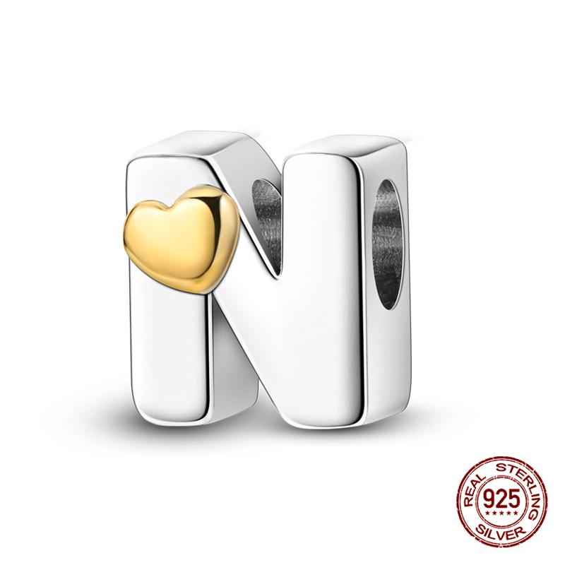 26 A- Z Alphabet Beads Copper Love Letter Charms Fits Original 3Mm Womans Bracelet Bangle Zircon Beads Diy Jewelry Gifts