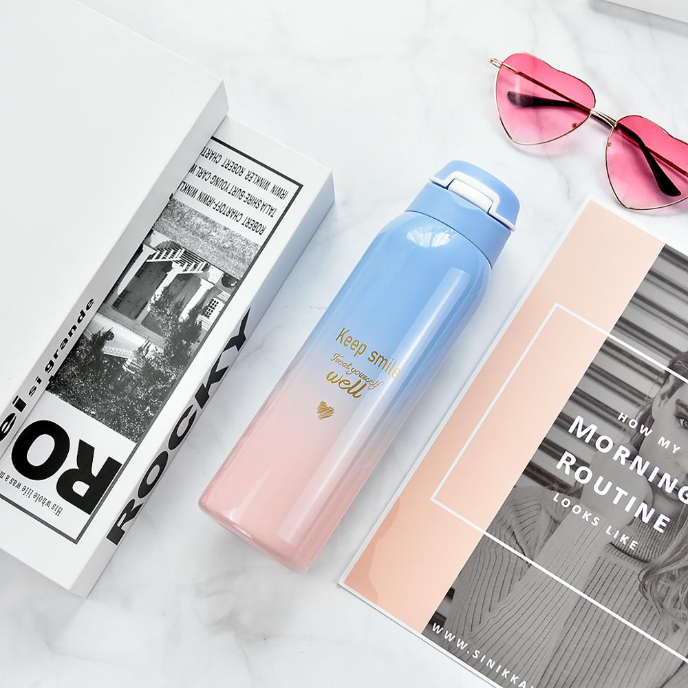 Термосы термос без BPA 500 мл, термосы для спортивных велосипедов, переносная термокружка с трубочкой, термос для воды, кружка для кофе, дорожная кружка