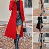 Women's Long Wool Coat Double-Breasted Peacoat Classic Notch Lapel Trench Coat Casual Fall Winter Overcoat