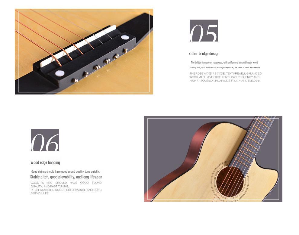 Красная Хлопковая zs-1 38" Народная гитара для начинающих - Деревянная со стальными струнами для мальчиков и девочек