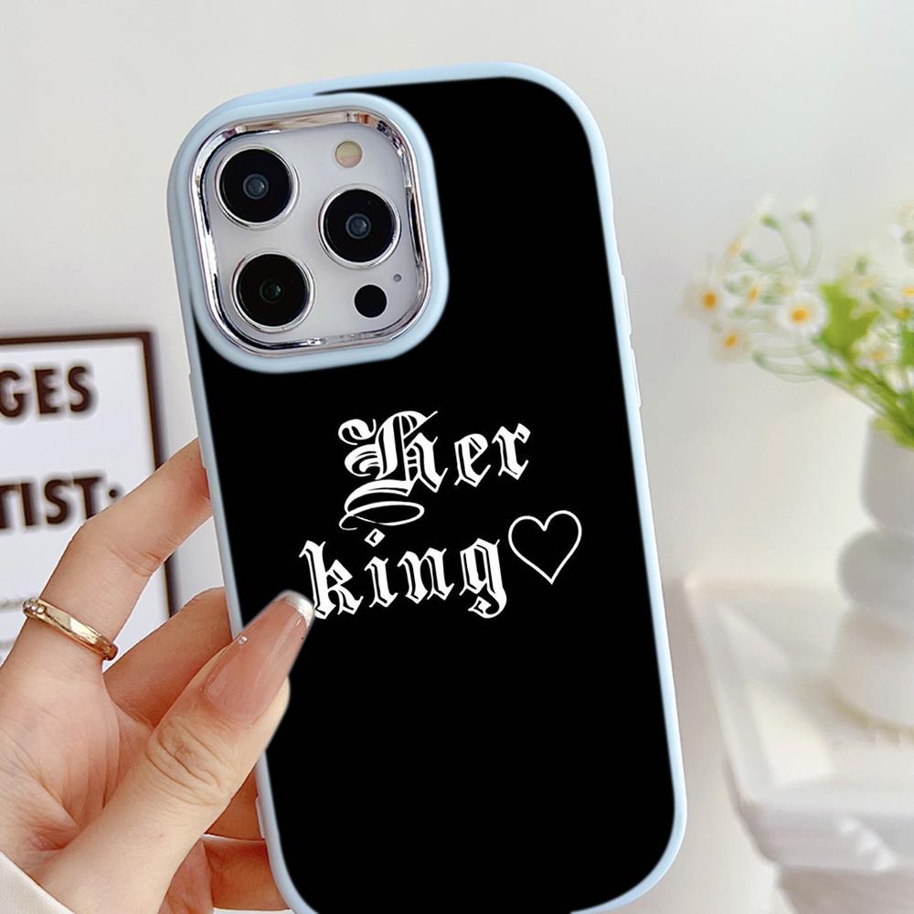 LZ29 Королева король корона пара мягкий чехол для телефона Samsung S24 Ultra S23 Plus S21 FE A16 A54 A34 A05 Infinix Hot 40 30i защита объектива противоударный чехол