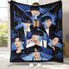 Модное фланелевое одеяло B-BTS Kpop, ультрамягкий теплый плюшевый плед для дома, спальни, кровати, дивана, офиса, кемпинга, пикника, подарок