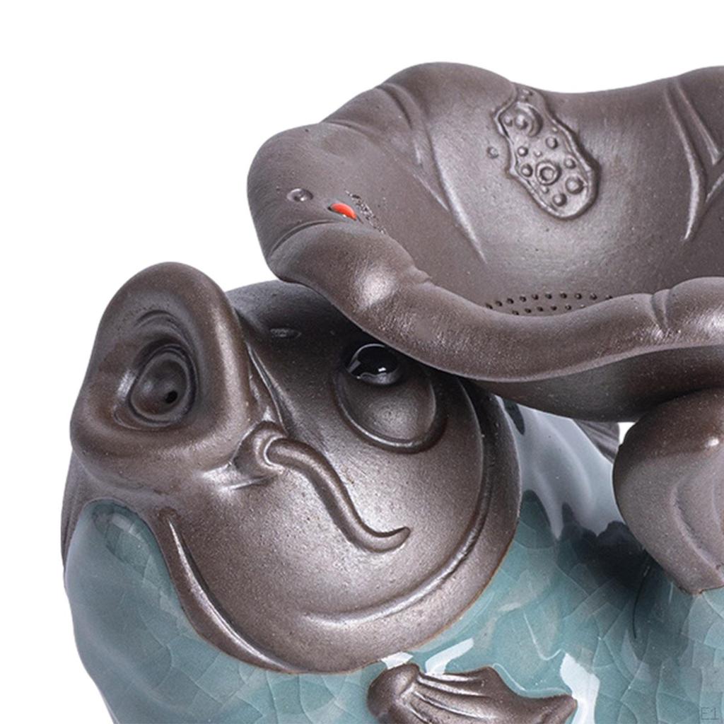 Tea Pet Fish Statue Ceramic Decorative Desktop Decoration with Strainer for Home Restaurant Car