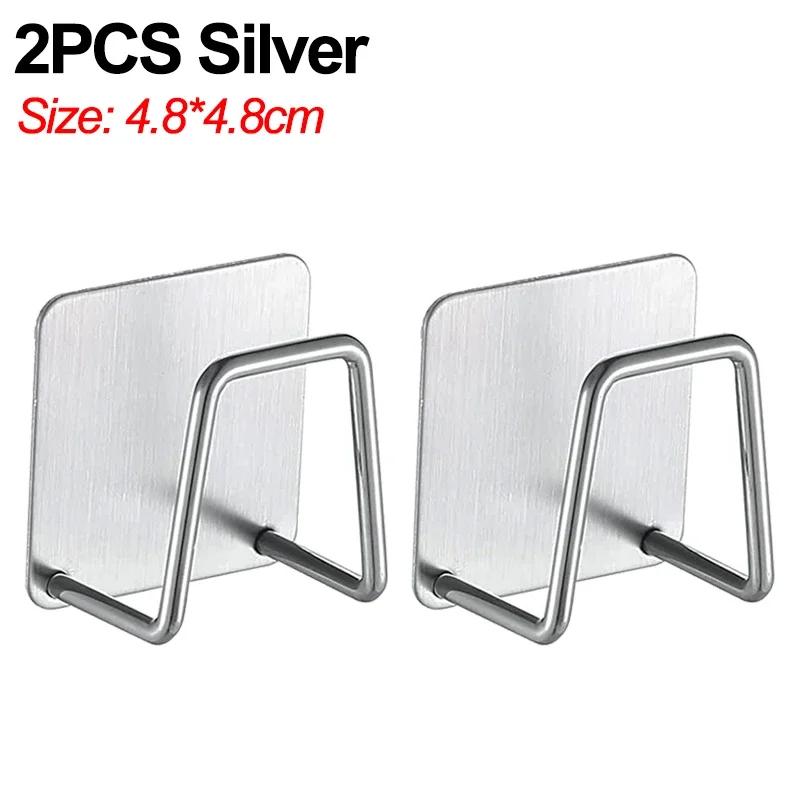 Держатель для губки из нержавеющей стали для мойки, самоклеящиеся кухонные губки, полки для хранения, настенные крючки, держатели для тряпок для посуды