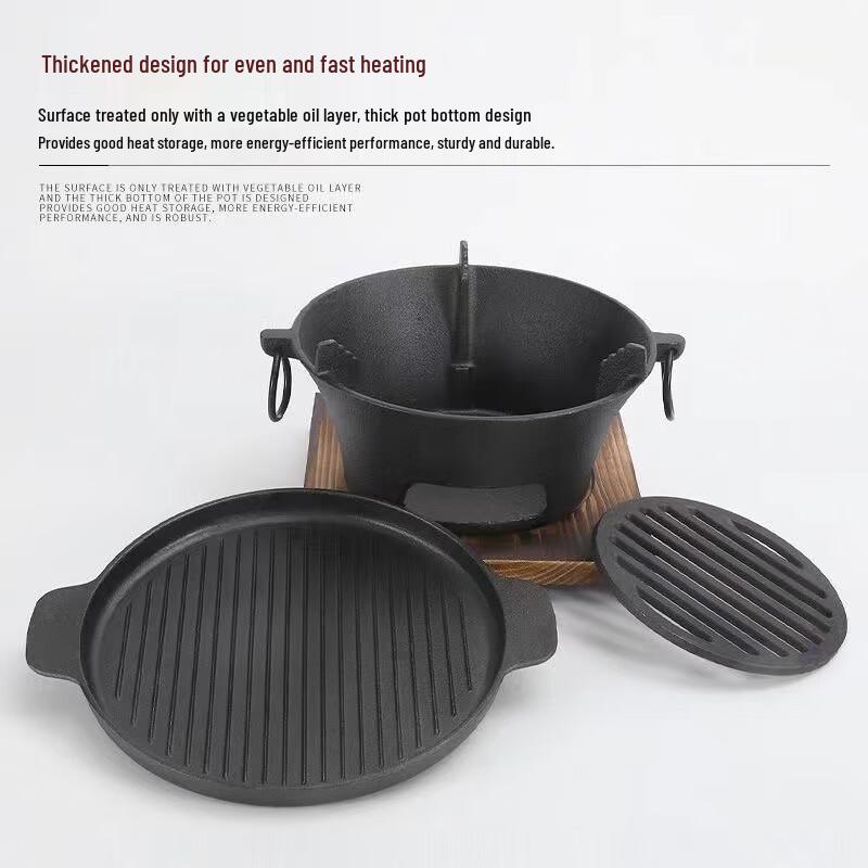 Чугунный угольный гриль и кострище