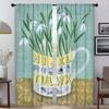 Vintage Flower Shades Kitchen Curtains for Living Room Curtain Halloween Decoration Home Interior Curtains 2 Pieces Partition