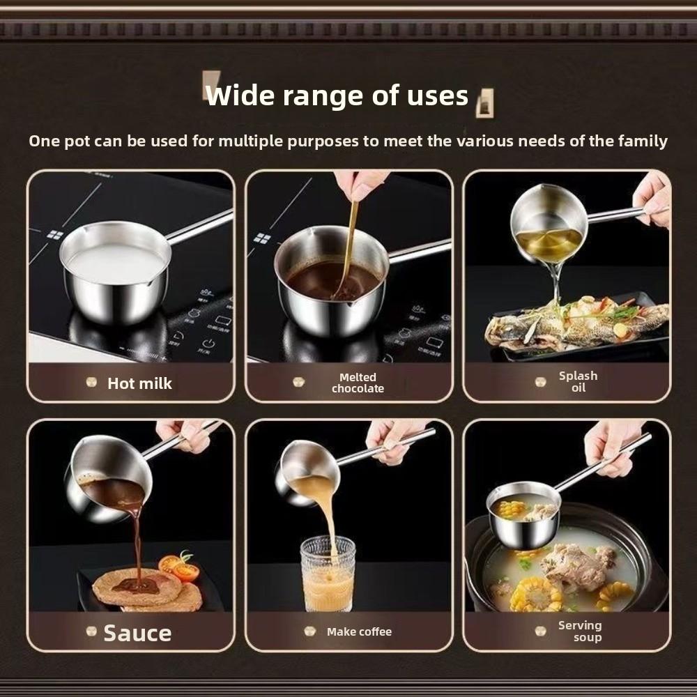 10oz/300ml Milk Warmer Pot Long Handle Cooking Sauce Bowl New Noodle Bowl