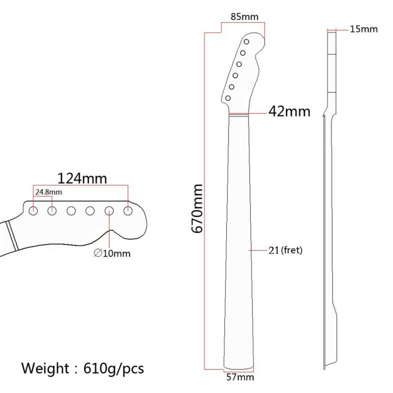 Гитарный гриф 22 лада TL Кленовый гриф+накладка из палисандра