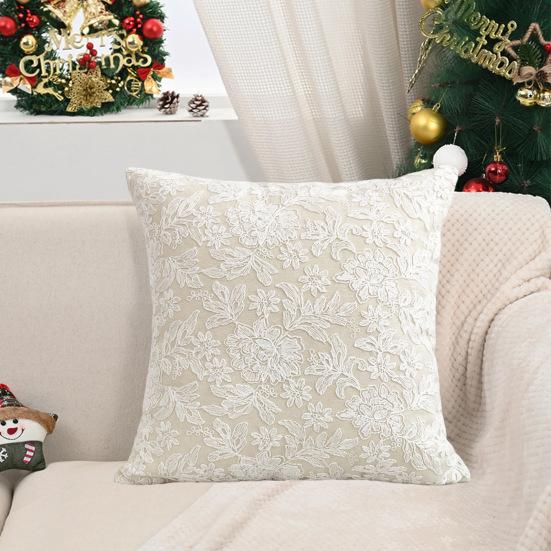 Наволочка Цветочная Вышивка Французский Стиль Скрытая Молния Квадратная Форма Декор Гостиной Спальни Автомобиля Дивана Подушка-Наволочка