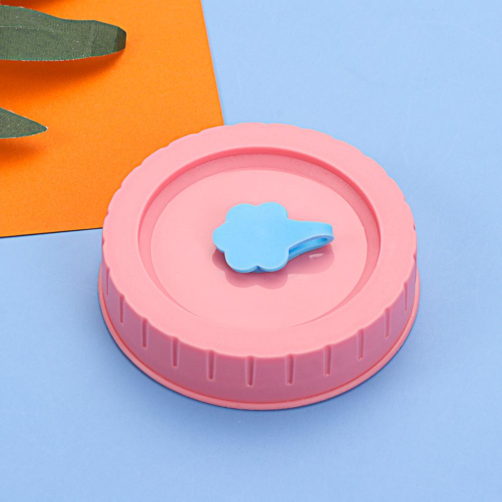 1/4Pcs Plastic Leak-Proof Food Storage With Straw Hole Canning Lids Jar Caps Mason Jar Lids