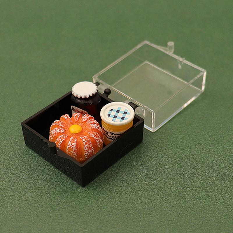 1/12 кукольный домик имитация хлеба джем с ящиком для хранения набор кукольный домик мини десерт еда украшения кукольный домик кухня сцена игрушки