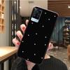 Черный чехол для телефона с простыми линиями и сердечками для VIVO V21E V21 V23 V23E V2109 Y53S Y33S Y55 Y76 Y31 Y21 Y72 Y01 Y21S Y11S