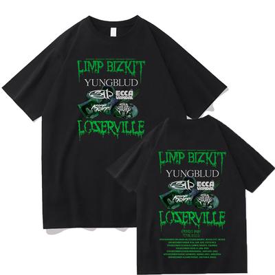 Летняя Новая Мужская Футболка Limp Bizkit Loserville 2025 Графическая Футболка Подарок Винтажная Хлопковая Одежда Мода Унисекс Топ с Коротким Рукавом