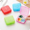 Travel Cross Pill Box 4-cell Plastic Dispensable Small Pill Box Square Portable Storage Box Pill Box