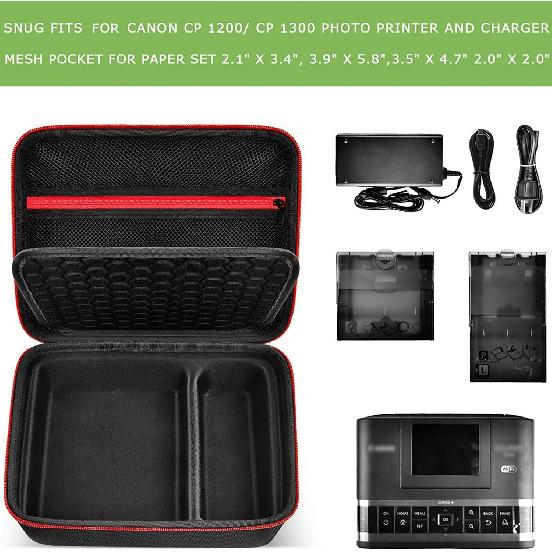 Чехол совместим с беспроводным компактным фотопринтером Canon SELPHY CP1500/CP1300/CP1200 и набором цветных чернил и бумаги/Сумка-органайзер для хранения аккумулятора