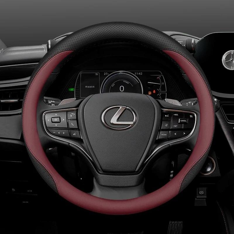 Leather Car Steering Wheel Cover for Lexus NX350 RX NX RX450h LX600 LBX ES NX250 ES350 RX350 RX350h 2021 2022 2023 2024 2025