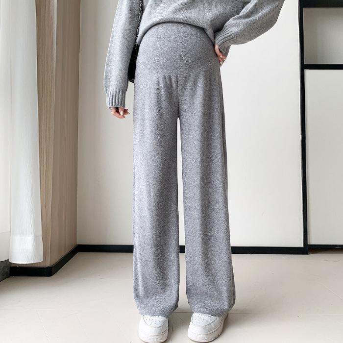 High-Waist Maternity Wide-Leg Trousers - Autumn/Winter Cashmere Blend