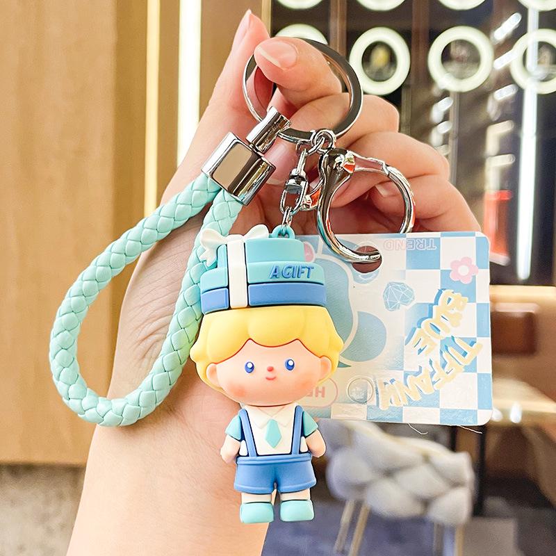 Tiffany Blue Sweet Dream Couple Doll Keychain Ornament - Cute Schoolbag Gift
