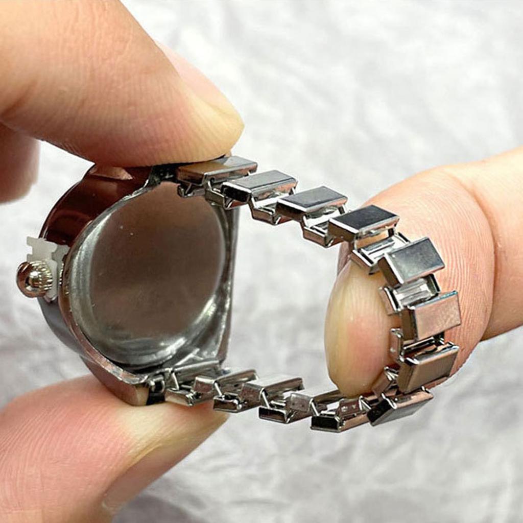 Часы-кольцо Модные квадратные часы в форме кольца Индивидуальность Креативное ретро-кольцо в стиле Электронные часы