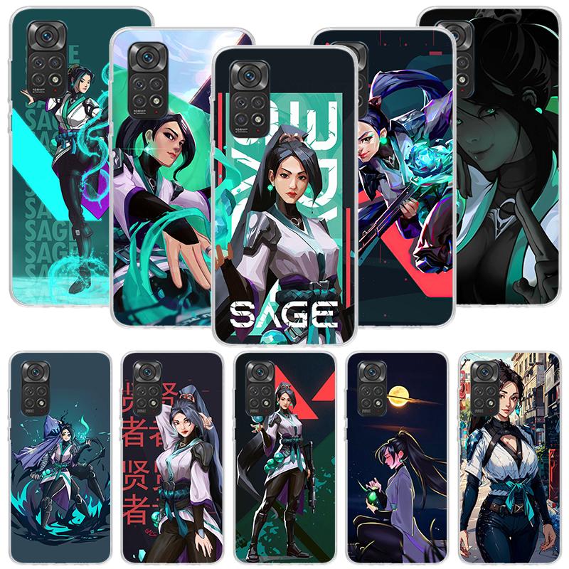 Valorant Sage Phone Case For Xiaomi Redmi Note 15 14 13 12S 12 Pro Plus 11S 11E 11 11T 10S 10 Art Soft Pattern Cover Redmi Note