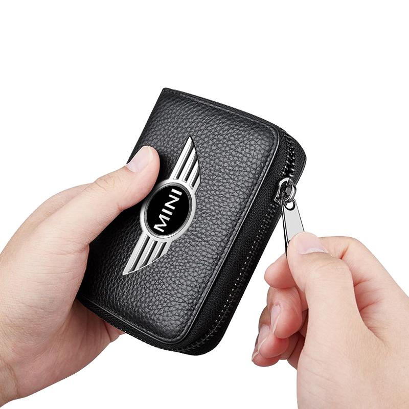 Leather Car Driver's License ID Card Bank Card Wallet Car Styling For BMW Mini Cooper F54 F55 F56 R56 R60 SONE Roadster Clubman Coupe