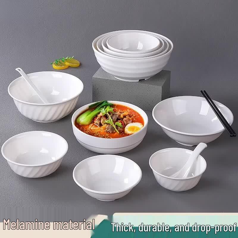 Белые миски из меламина под фарфор