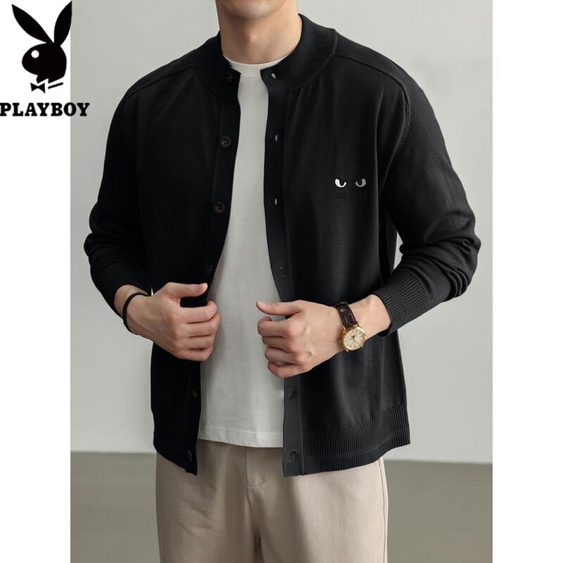 PLAYBOY Men's Minimalist Wool-Blend Knit Cardigan