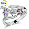 Европейские и американские женские кольца: Ювелирные изделия из белого, красного и фиолетового цветка циркона