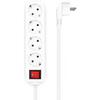 Aisens Base Multiple 4 Prises Avec Interrupteur Avec Câble 3×1.5mm2-1.4m - Couleur Blanche