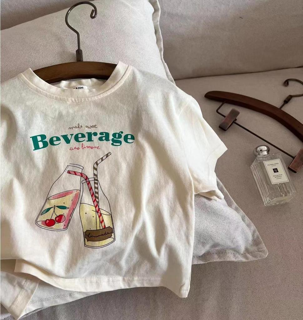 Футболки с короткими рукавами из чистого хлопка с мультяшным принтом для детей, лето 2024 г.