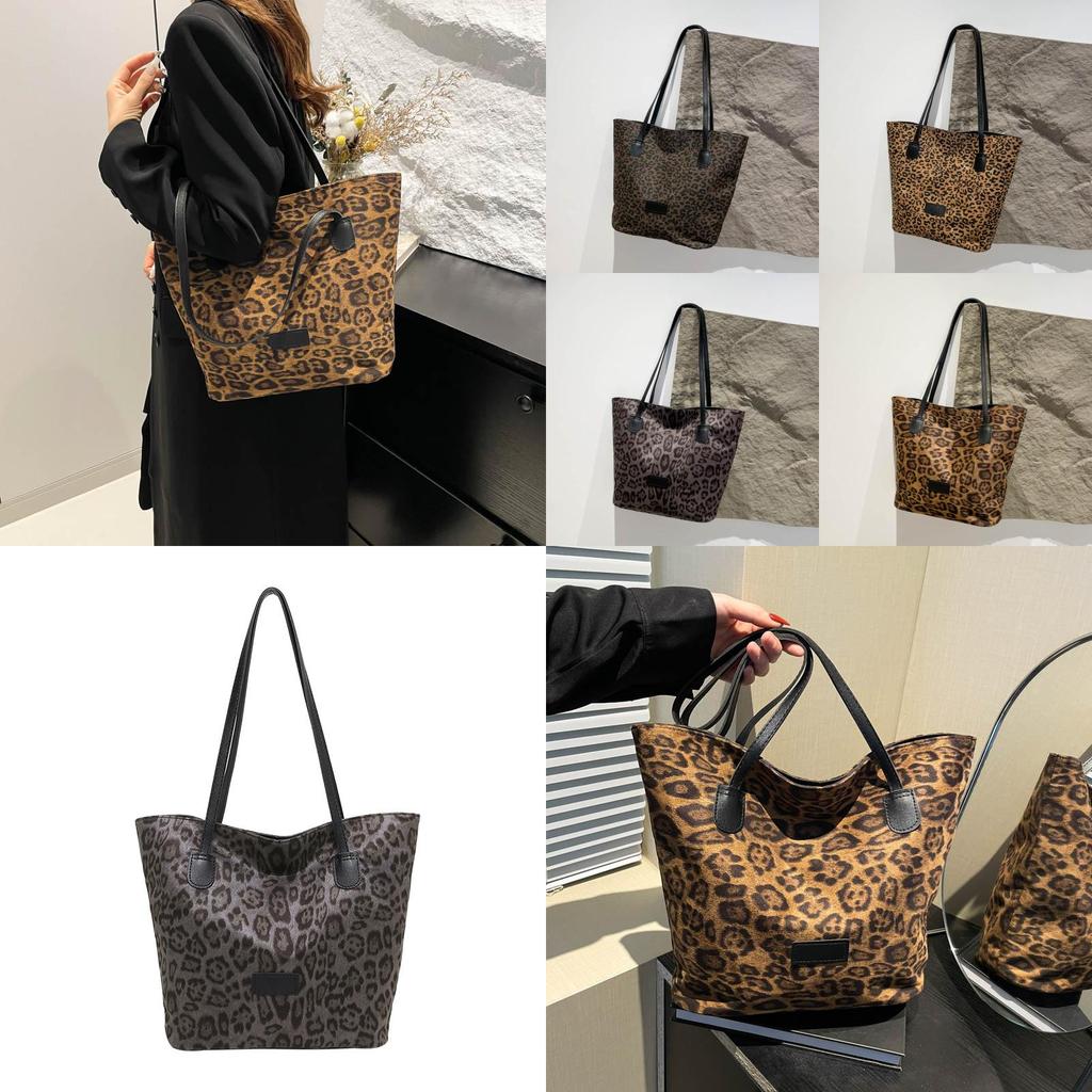 Стильная вместительная сумка-тоут для женщин с шикарным леопардовым принтом для осени и зимы