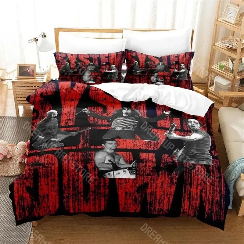 3D Print System Of A Down Rock band Bedding Set Boys Girls Twin Queen King Size Duvet Cover Pillowcase Bed boys Teen Adults