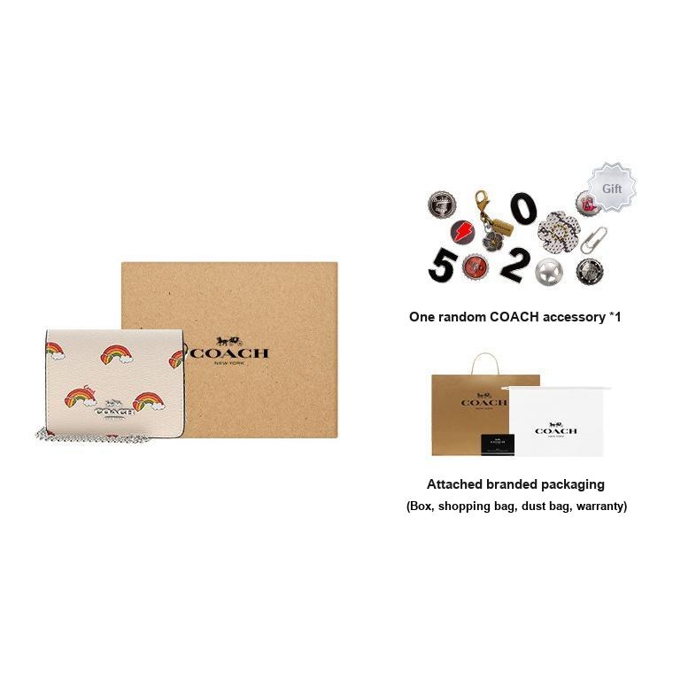 New COACH Cow Leather Wallet, Handbag, Crossbody Bag, Shoulder Bag Women's White CK391-SVCAH