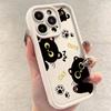 Милый черный кот силиконовый чехол для iPhone 16 15 13 12 11 14 Pro Max Plus 16E 16 Plus SE2 8 7 Plus X XS XR Ударопрочные задние крышки