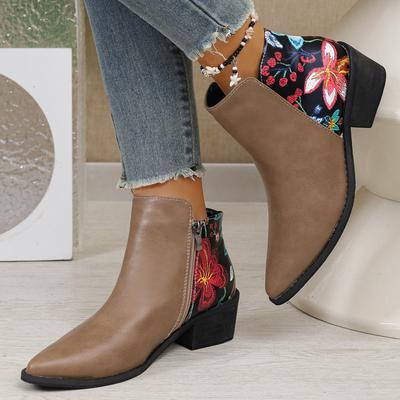 Европейские, американские и ботильоны осень-зима большого размера короткие ботинки внешнеторговые эластичные чехлы для ног остроносые на толстом каблуке женские кожаные ботинки