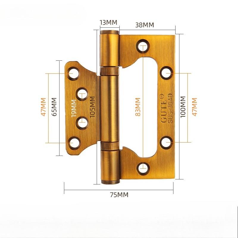 4/5 Inches 2Pcs (1 Pair) Door Butt Hinges Furniture Hardware Accessories 304 Stainless Steel Flat Door Thick High Quality Hinge