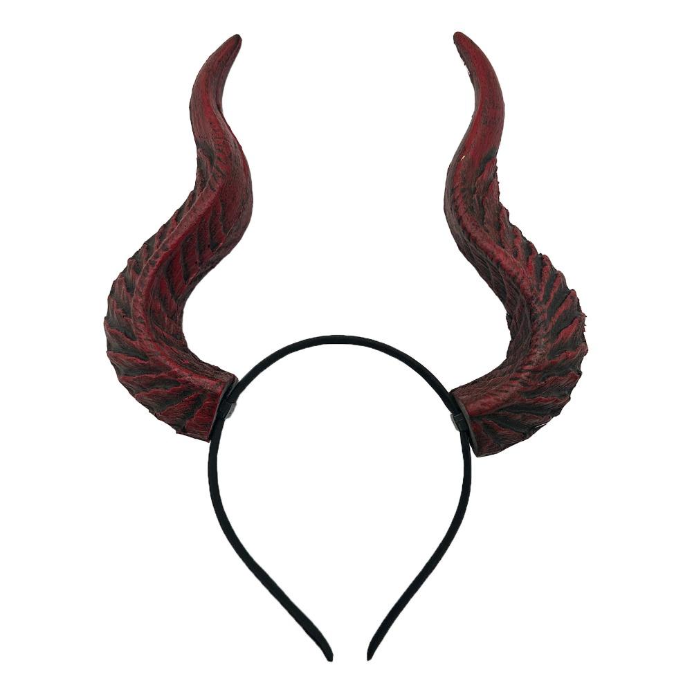 PU Halloween Horns Headband Ox Horn Halloween Hair Hoop Funny Cosplay Hairband  Men