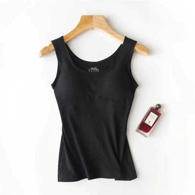 Бесшовный жилет, женское нижнее белье, цельный жилет с подтяжками, с накладкой на груди и приталенной нижней рубашкой, женский