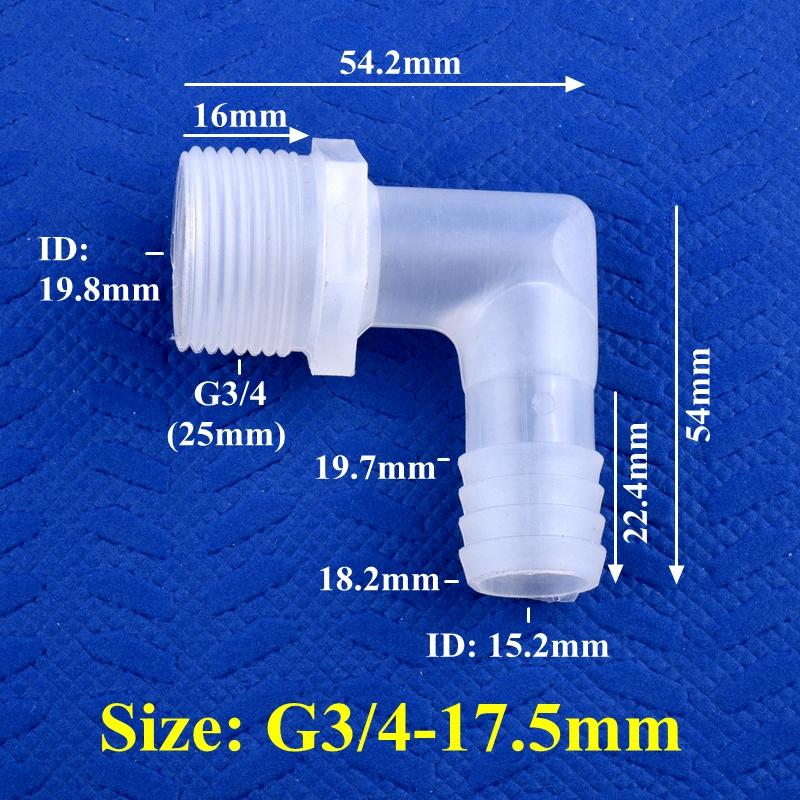 10 шт. PP Pagoda угловой соединитель G1/8 1/4" 3/8" 1/2" 3/4" наружная резьба до 2,8~19,5 мм адаптер для аквариума воздушный насос шланговое соединение садовый водопровод соединение