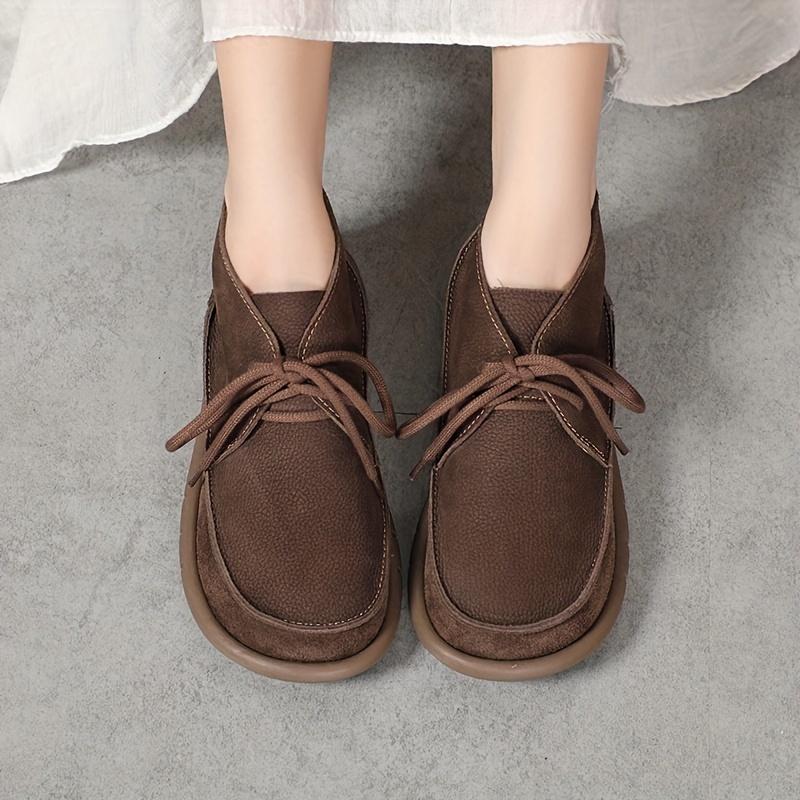 Женские короткие ботинки из кожи, Мягкая подошва, Мягкая поверхность, Супер удобные, Большая подошва, Широкая стопа, Тонкие, Модные, Универсальные повседневные короткие ботинки, Ботинки Мартинс