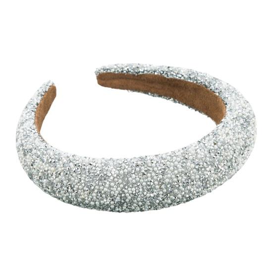 Women Luxury Hair Hoop Shiny Rhinestones Inlaid Headband Heightened Design Lightweight Headwear Head Accessories