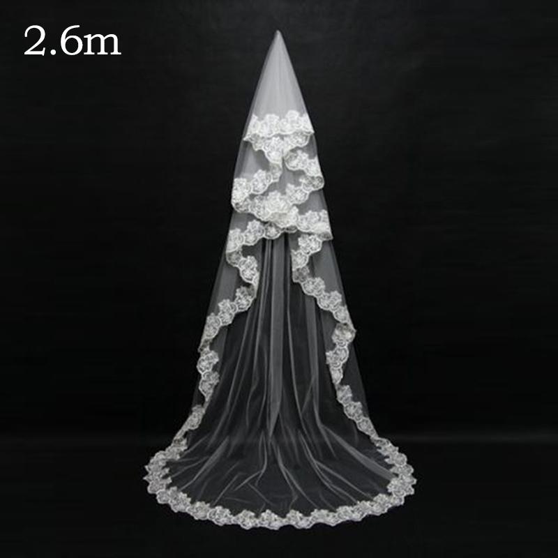 1pc Ivory White Bride Headwear Veil Lace Edge Tulle Accessories Wedding Bridal Church Comb