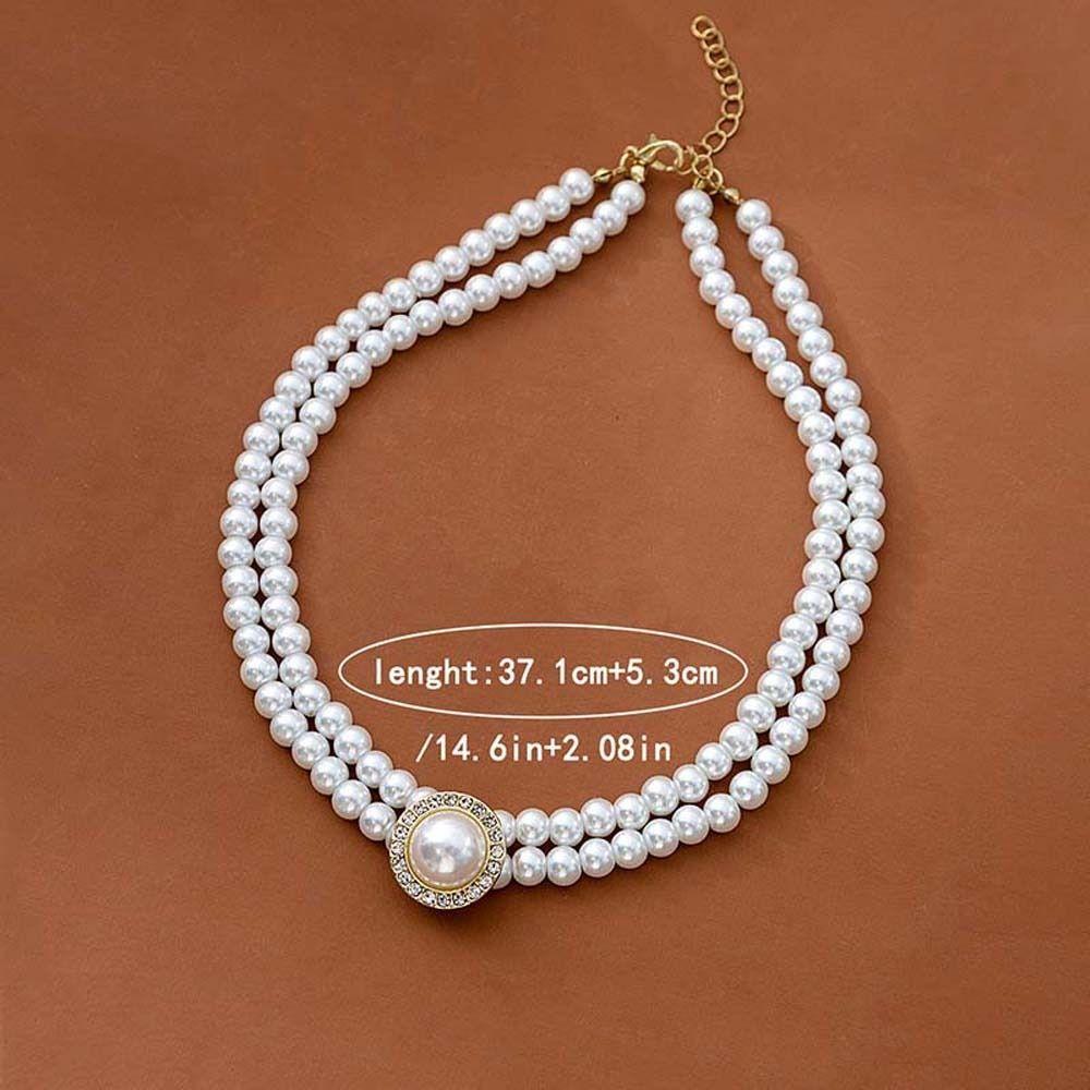 Золотой Белый Цвет Жемчужная Цепочка Ожерелье Ключица Цепочка Украшения Жемчужная Цепочка Бусины Женская