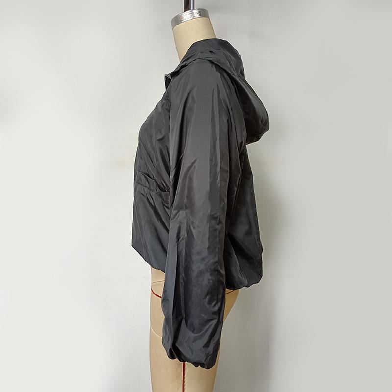 Женская дышащая солнцезащитная одежда, однотонная, с капюшоном, свободная, с длинным рукавом, на молнии, тонкая куртка