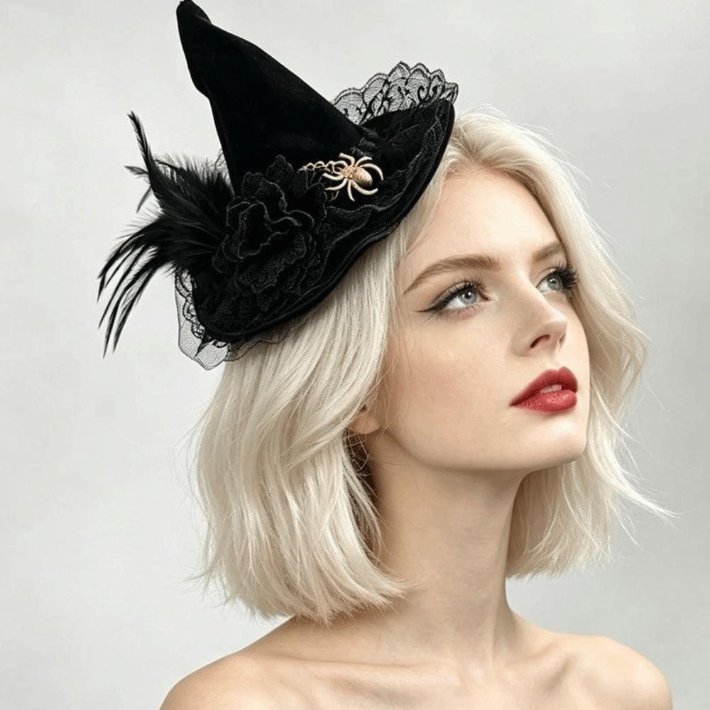 Skull Spider Witch Hat Hair Clip Gothic Style Witch Hairpins Halloween Hair Clip Halloween Party
