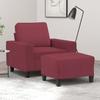 VidaXL Armchair with Footrest Bordeaux Red 60 Cm Fabric, Sofa, Armchair, TV Armchair, Single Sofa, Sofa, Sofa 3201149