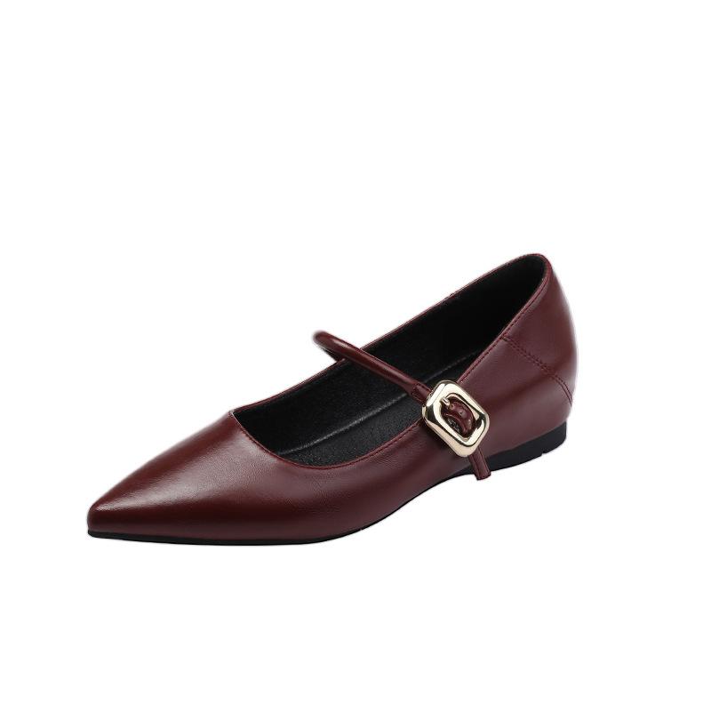 Французские ретро туфли Мэри Джейн на скрытой платформе для женщин, новая весенняя универсальная модель с острым носком, модные для работы, вечерние туфли для бабушки